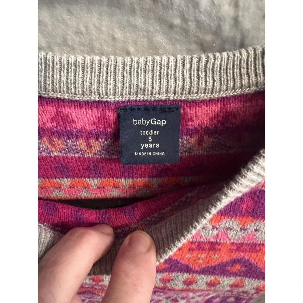 Baby Gap‎ Gray Fair Isle Sweater Dress Kids 5 Years